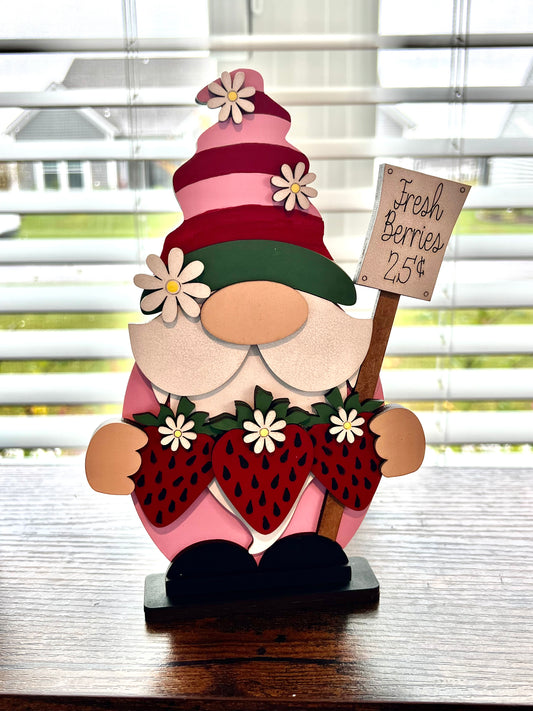 Summery Strawberry Gnome Shelf Sitter